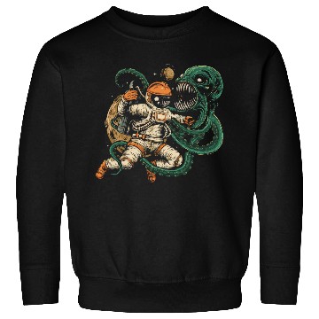 Discover Astronaut vs. Octopus: Epic Space Battle Sweatshirts