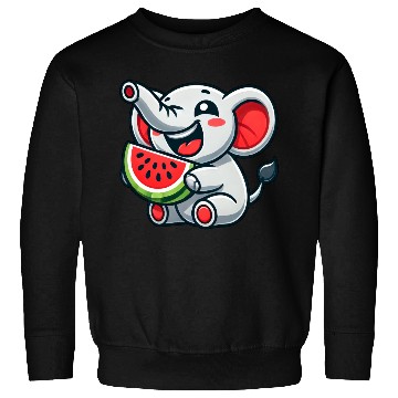 Discover Cute elephant watermelon summer fruit laugh Sweatshirts