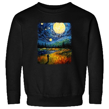 Discover Golf Player Golfer Golfing Starry Night Painting Sweatshirts