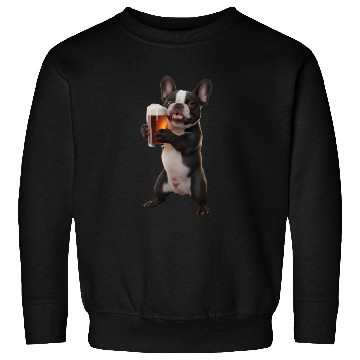 Discover Frenchie Drinking Beer Realistic Sweatshirts