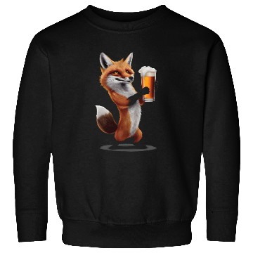 Discover Fox Drinking Beer Realistic Sweatshirts