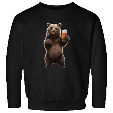 Discover Bear Drinking Beer Realistic Sweatshirts