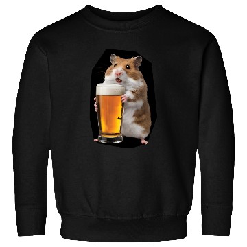 Discover Hamster Drinking Beer Realistic Sweatshirts