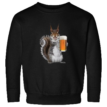 Discover Squirrel Drinking Beer Realistic Sweatshirts