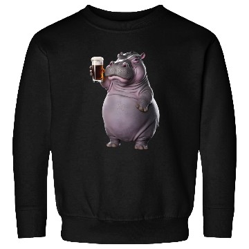 Discover Hippo Drinking Beer Realistic Sweatshirts