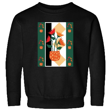 Discover Red-Orange floral abstract art Sweatshirts