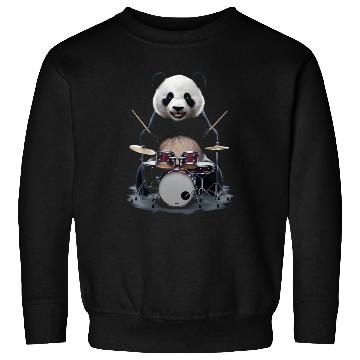 Discover Panda Playing Drums Realistic Sweatshirts