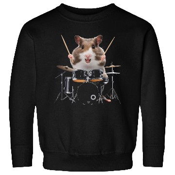 Discover Hamster Playing Drums Realistic Sweatshirts