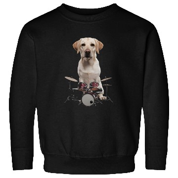Discover Labrador Playing Drums Realistic Sweatshirts