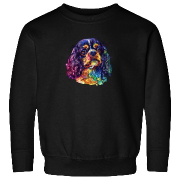 Discover Colorful Cavalier King Charles Spaniel Portrait Sweatshirts