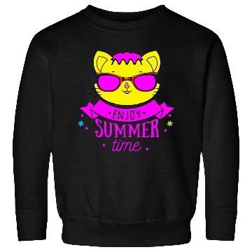 Discover Enjoy Summer Time - Cool Cat Sweatshirts