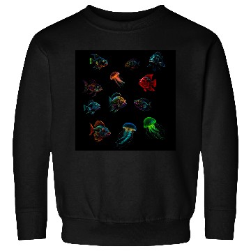 Discover Deep Sea Fishes Bass And Jellyfish Sweatshirts
