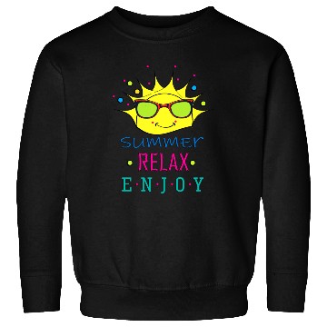 Discover Summer: Relax: Enjoy - Sun Face Funny Sweatshirts
