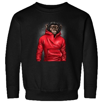 Discover Monkey Wearing A Red Sweatshirts Animal Lover Graphic