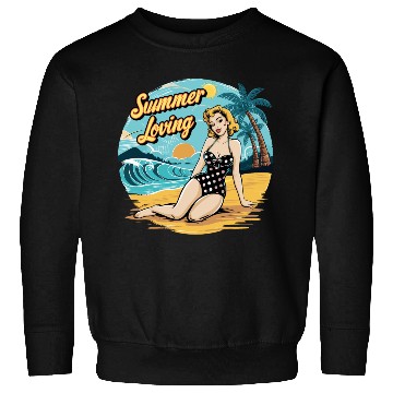 Discover Retro Summer Loving Beach Vibes for a Beach Lover Sweatshirts