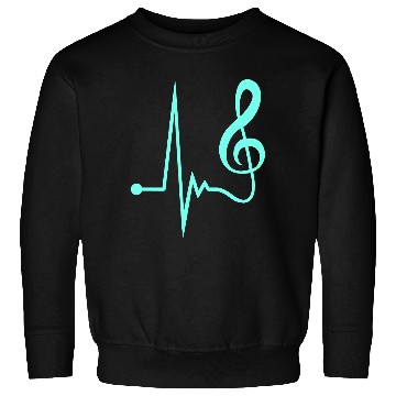 Discover Music Clef Note Violin Treble Sound Pulse ECG Sweatshirts