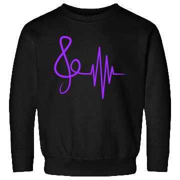 Discover Music Clef Note Violin Treble Sound Pulse ECG Sweatshirts