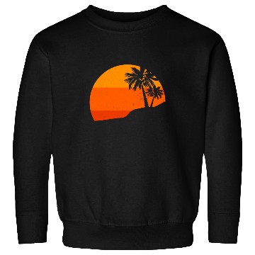 Discover Sunset Palm Trees Retro Tropical Vibes Sweatshirts
