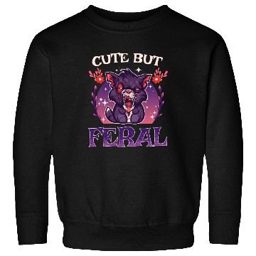 Discover Cute but Feral! Wild Cat Party Concert Cat Lovers Sweatshirts