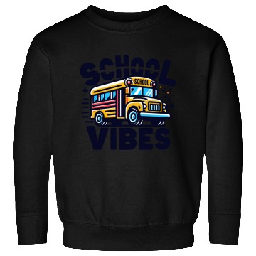 Discover School Vibes Vector Illustration for school bus Sweatshirts