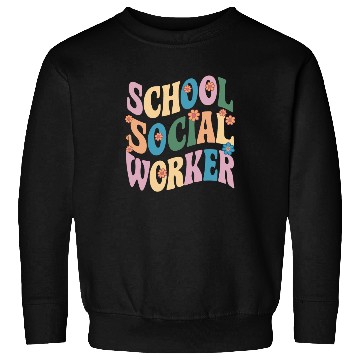 Discover School Social Worker Floral Retro Vibes Sweatshirts