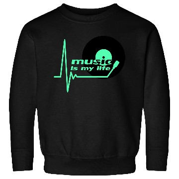 Discover Music is my Party Life Vinyl Record Plate Pulse Sweatshirts
