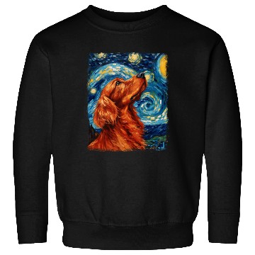 Discover Irish Setter Dog Starry Night Painting Sweatshirts