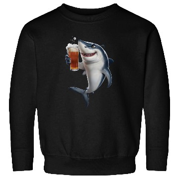 Discover Shark Drinking Beer Realistic Sweatshirts