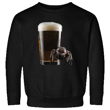 Discover Spider Drinking Beer Realistic Sweatshirts