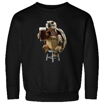 Discover Tortoise Drinking Beer Realistic Sweatshirts