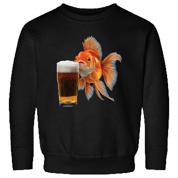 Discover Goldfish Drinking Beer Realistic Sweatshirts
