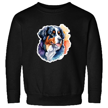 Discover Bernese Mountain Dog Watercolor Sweatshirts