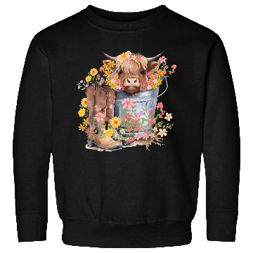 Discover Highland Cow flowers Christmas Sweatshirts