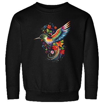 Discover Hummingbird Flowers Colorful Hummindgbird Sweatshirts