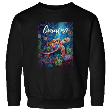 Discover Curacao Turtle Caribbean Vintage Sweatshirts