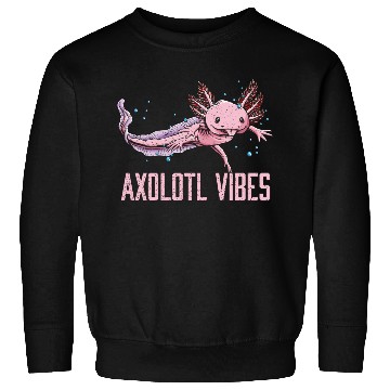 Discover Axolotl Vibes Salamander Animal Lover Amphibians P Sweatshirts
