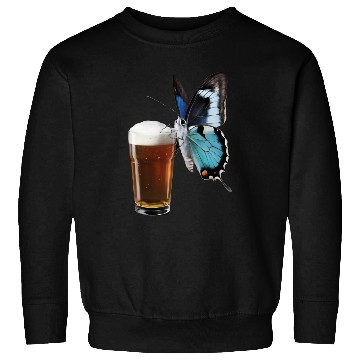 Discover Butterfly Drinking Beer Realistic Sweatshirts