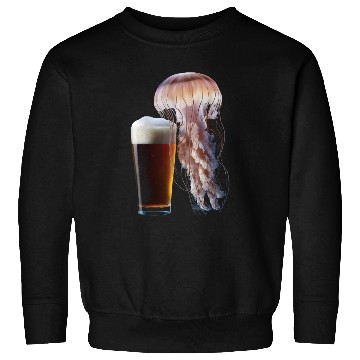 Discover Jellyfish Drinking Beer Realistic Sweatshirts