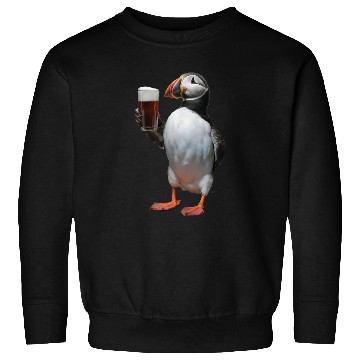 Discover Atlantic Puffin Drinking Beer Realistic Sweatshirts