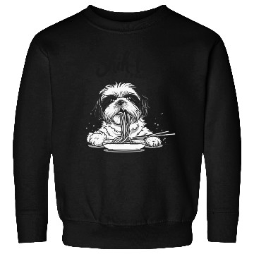 Discover Shih tzu & Pasta Shih-tzu Black and White Sweatshirts