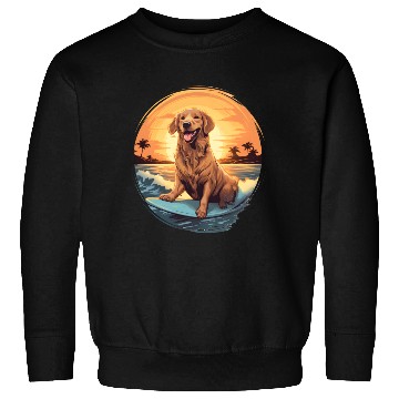 Discover Golden Retriever Dog Surfing Happy Sweatshirts