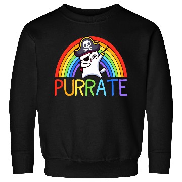 Discover pirate cat dabing purrate cool eye hook patch cat Sweatshirts