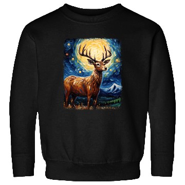 Discover Deer Hunter Deer Hunting Starry Night Painting Sweatshirts