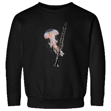Discover Jellyfish Playing Clarinet Realistic Sweatshirts