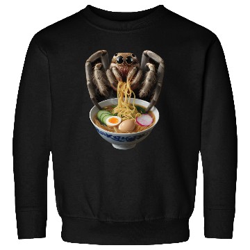 Discover Spider Eating Ramen Realistic Sweatshirts