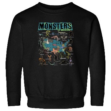 Discover Cryptid Monsters Folklore Creature Cryptozoology Sweatshirts