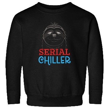 Discover Serial Chiller Funny Sloth Embrodery Effect Sweatshirts