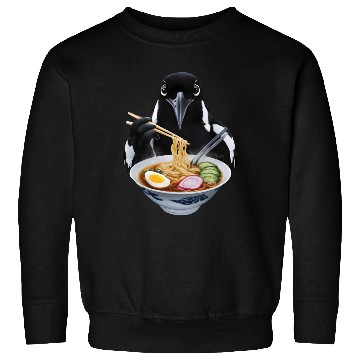 Discover Magpie Eating Ramen Realistic Sweatshirts