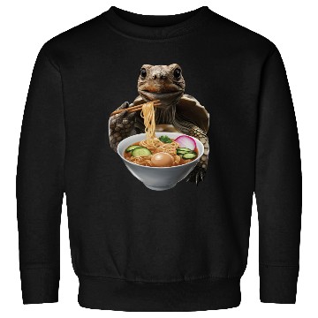 Discover Tortoise Eating Ramen Realistic Sweatshirts
