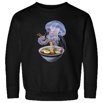 Discover Jellyfish Eating Ramen Realistic Sweatshirts